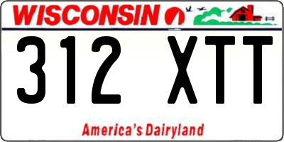 WI license plate 312XTT