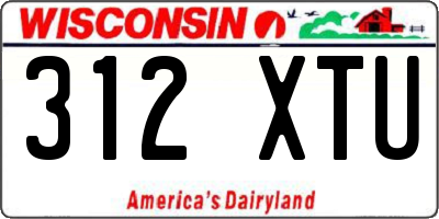 WI license plate 312XTU