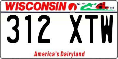 WI license plate 312XTW