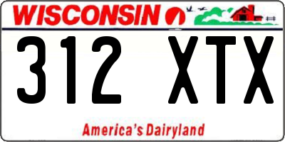 WI license plate 312XTX