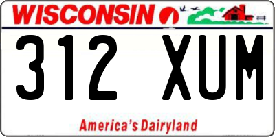 WI license plate 312XUM