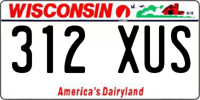 WI license plate 312XUS