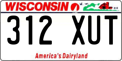 WI license plate 312XUT