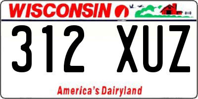 WI license plate 312XUZ