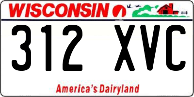 WI license plate 312XVC