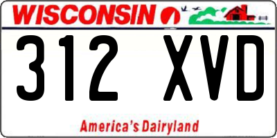 WI license plate 312XVD