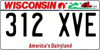WI license plate 312XVE