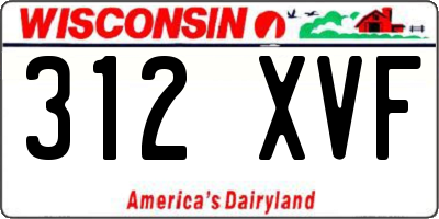WI license plate 312XVF