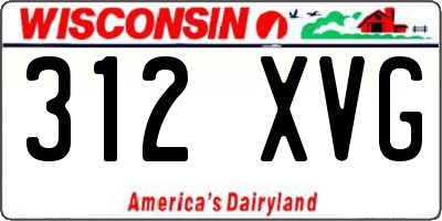 WI license plate 312XVG