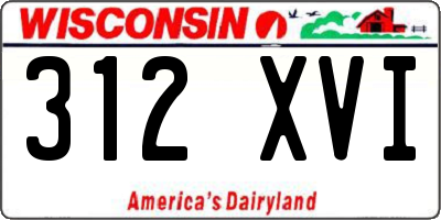 WI license plate 312XVI