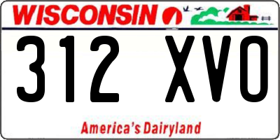 WI license plate 312XVO