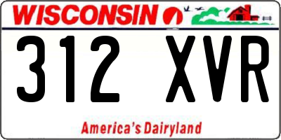 WI license plate 312XVR