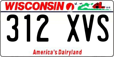 WI license plate 312XVS