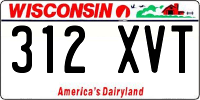 WI license plate 312XVT