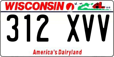 WI license plate 312XVV