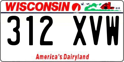 WI license plate 312XVW