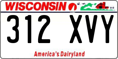 WI license plate 312XVY