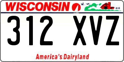WI license plate 312XVZ