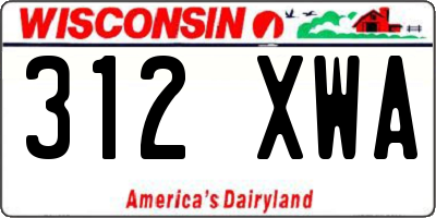 WI license plate 312XWA