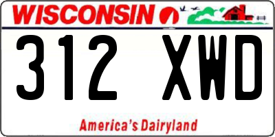 WI license plate 312XWD