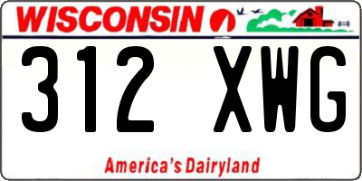 WI license plate 312XWG