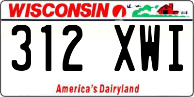 WI license plate 312XWI