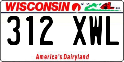 WI license plate 312XWL