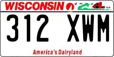 WI license plate 312XWM