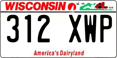 WI license plate 312XWP