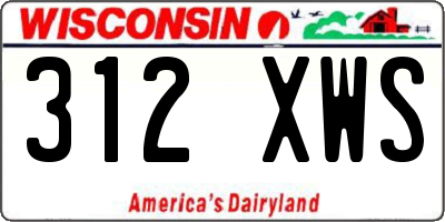 WI license plate 312XWS