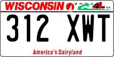 WI license plate 312XWT