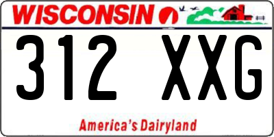 WI license plate 312XXG