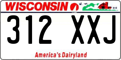 WI license plate 312XXJ