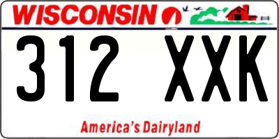 WI license plate 312XXK