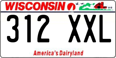 WI license plate 312XXL