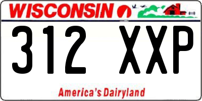 WI license plate 312XXP