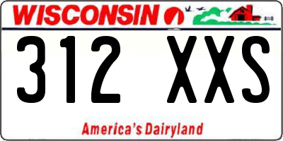 WI license plate 312XXS
