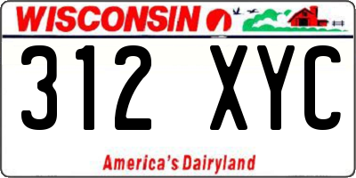 WI license plate 312XYC