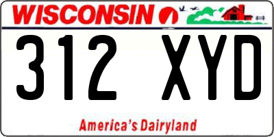 WI license plate 312XYD
