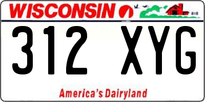 WI license plate 312XYG