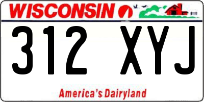 WI license plate 312XYJ