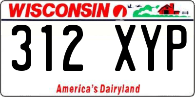 WI license plate 312XYP