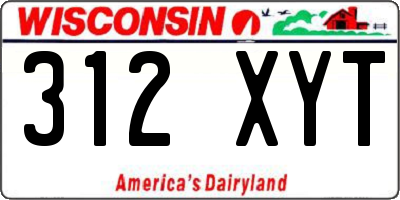 WI license plate 312XYT
