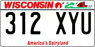 WI license plate 312XYU