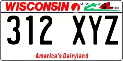 WI license plate 312XYZ