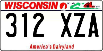 WI license plate 312XZA