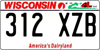 WI license plate 312XZB