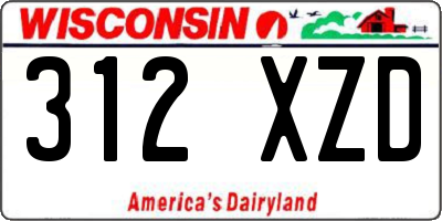 WI license plate 312XZD