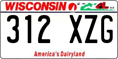 WI license plate 312XZG