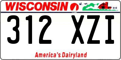 WI license plate 312XZI